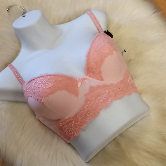 Rene Rofe Pink Lace & Satin Bra - Picture 12 of 16